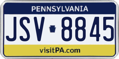 PA license plate JSV8845