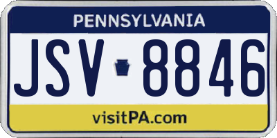 PA license plate JSV8846