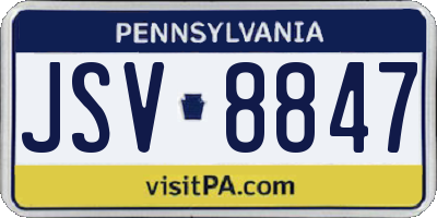 PA license plate JSV8847
