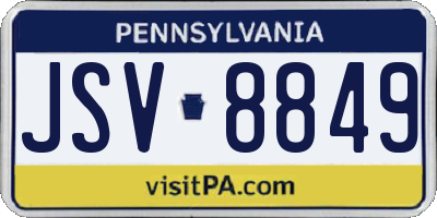 PA license plate JSV8849