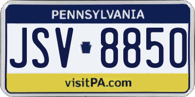 PA license plate JSV8850