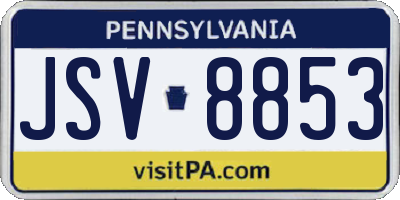 PA license plate JSV8853