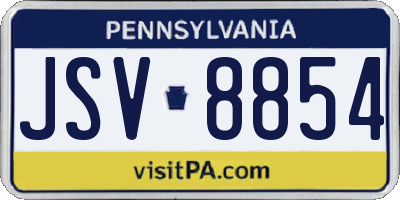 PA license plate JSV8854