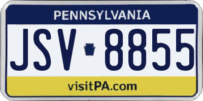 PA license plate JSV8855