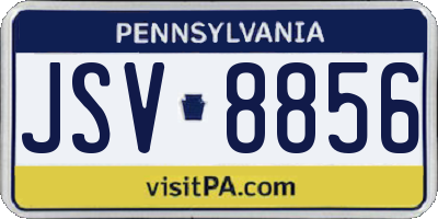 PA license plate JSV8856