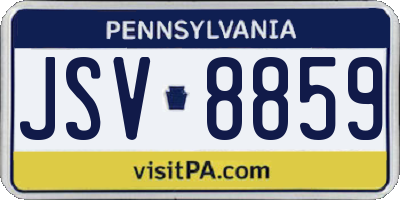 PA license plate JSV8859