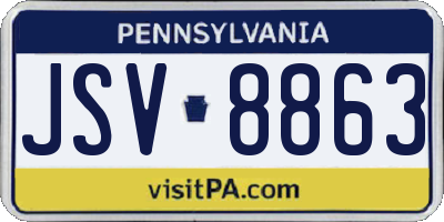 PA license plate JSV8863