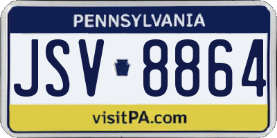 PA license plate JSV8864