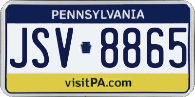 PA license plate JSV8865