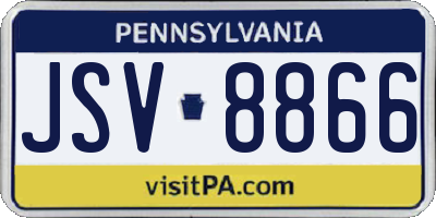 PA license plate JSV8866