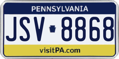 PA license plate JSV8868