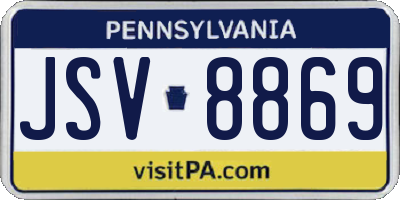 PA license plate JSV8869