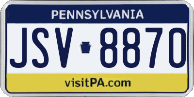 PA license plate JSV8870