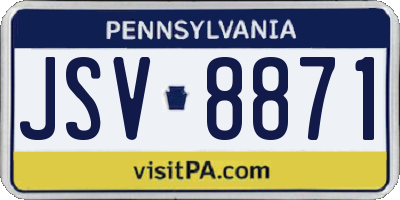PA license plate JSV8871