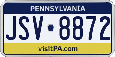 PA license plate JSV8872