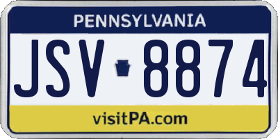 PA license plate JSV8874