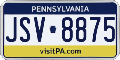 PA license plate JSV8875