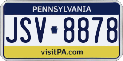 PA license plate JSV8878