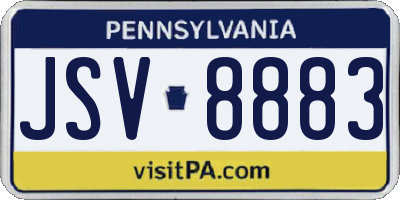 PA license plate JSV8883