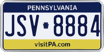 PA license plate JSV8884