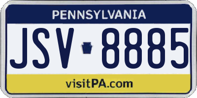 PA license plate JSV8885