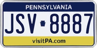 PA license plate JSV8887