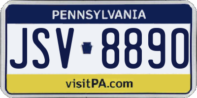 PA license plate JSV8890