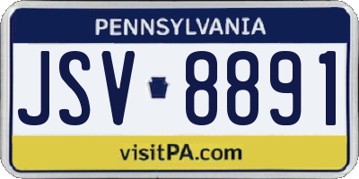 PA license plate JSV8891
