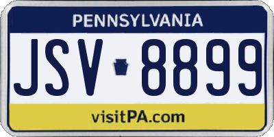 PA license plate JSV8899