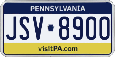 PA license plate JSV8900