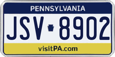 PA license plate JSV8902