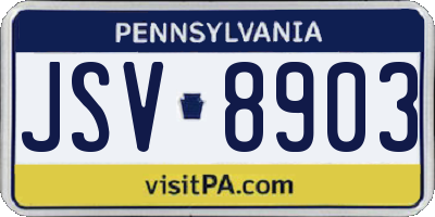 PA license plate JSV8903