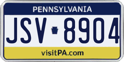 PA license plate JSV8904