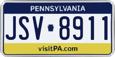 PA license plate JSV8911