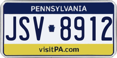 PA license plate JSV8912