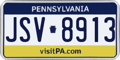 PA license plate JSV8913