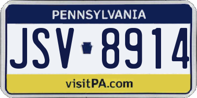 PA license plate JSV8914