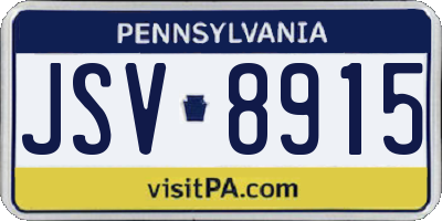 PA license plate JSV8915