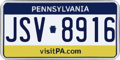 PA license plate JSV8916