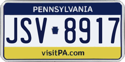 PA license plate JSV8917