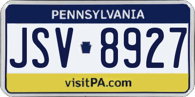 PA license plate JSV8927