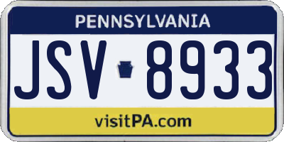 PA license plate JSV8933