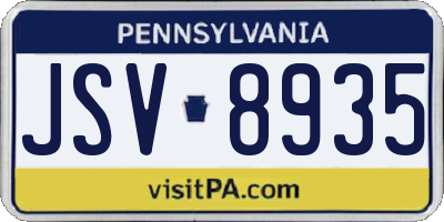 PA license plate JSV8935