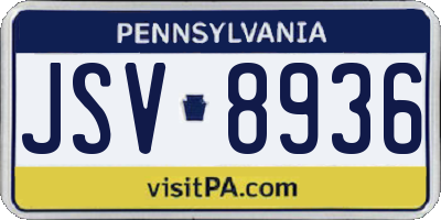 PA license plate JSV8936