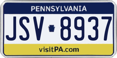 PA license plate JSV8937
