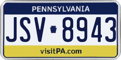 PA license plate JSV8943