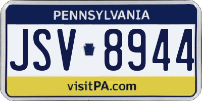 PA license plate JSV8944
