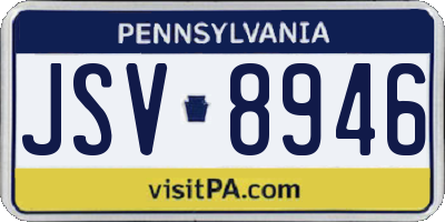 PA license plate JSV8946