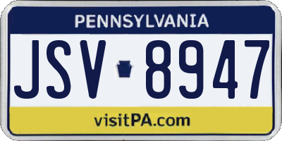 PA license plate JSV8947