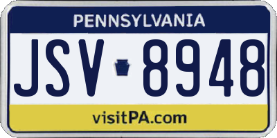 PA license plate JSV8948